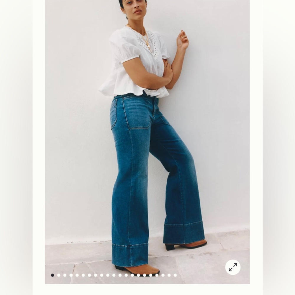 Pilcro Wide-Leg High-Rise Jeans in Blue - Picture 1 of 8